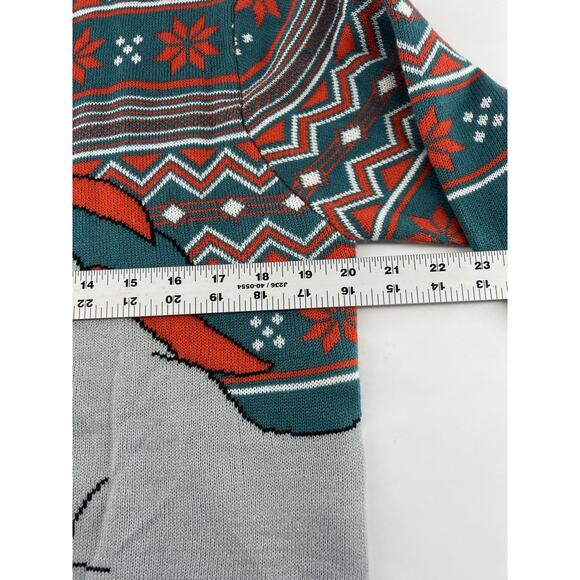 Ugly Christmas Sweater Womens Medium Red Green Unicorn Candy Star Dust Holiday - Picture 6 of 8